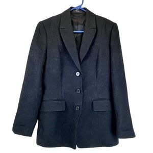 Theory Black Jacquard Damask Brocade Blazer Textured Event Festive Sz 4